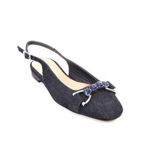 Frau 2483 Navy Blue Denim / Leather Heels Sandals